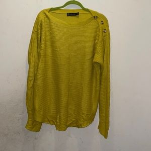Like green New York and company sweater with oval shaped neckline